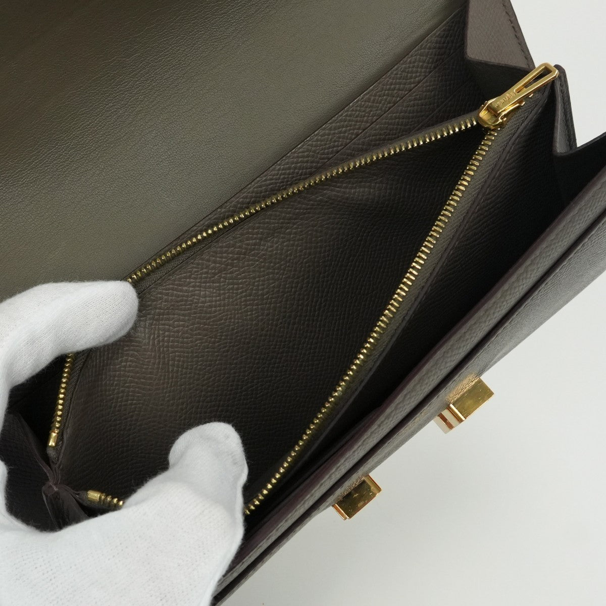 HERMES 爱马仕 Constance long Constance long 钱包 长款钱包 长款钱包 Etain Etain 灰色金色五金件 Vaux Epson