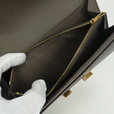 HERMES 爱马仕 Constance long Constance long 钱包 长款钱包 长款钱包 Etain Etain 灰色金色五金件 Vaux Epson