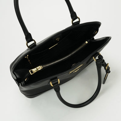 PRADA PRADA bag, tote bag, shoulder bag, Saffiano leather, black, black, gold hardware, handbag 2wey