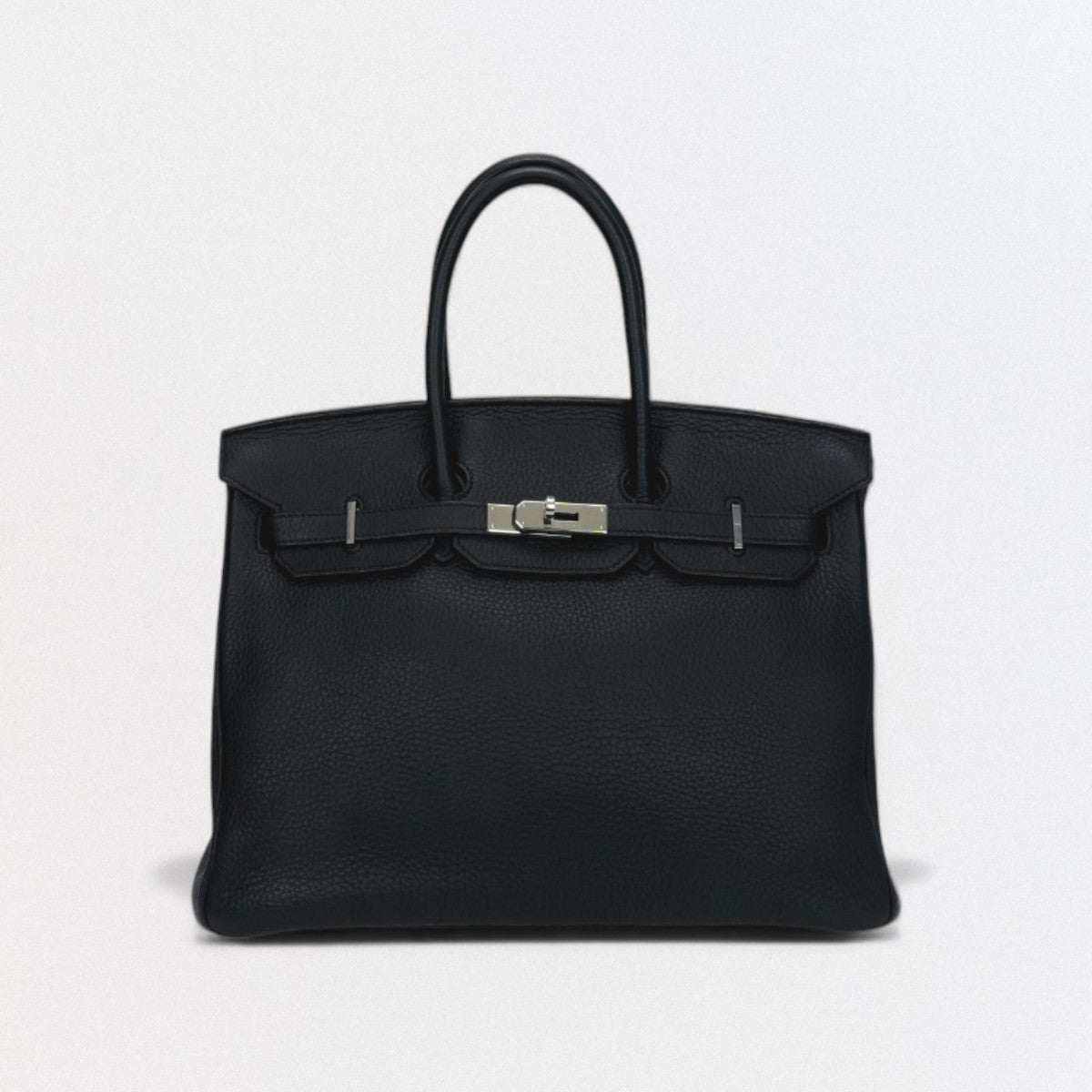 HERMES 爱马仕 Birkin 35 Birkin 35 Bag 托特包 Taurillon Clemence Noir 黑色 黑银五金 手提包