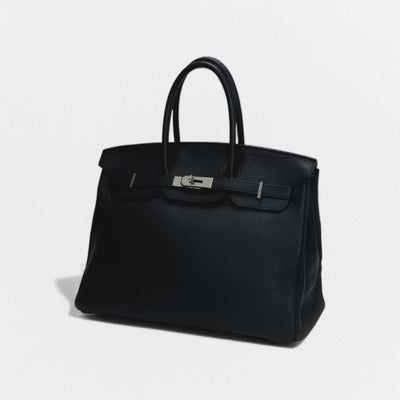 HERMES 爱马仕 Birkin 35 Birkin 35 Bag 托特包 Taurillon Clemence Noir 黑色 黑银五金 手提包