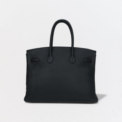 HERMES 爱马仕 Birkin 35 Birkin 35 Bag 托特包 Taurillon Clemence Noir 黑色 黑银五金 手提包