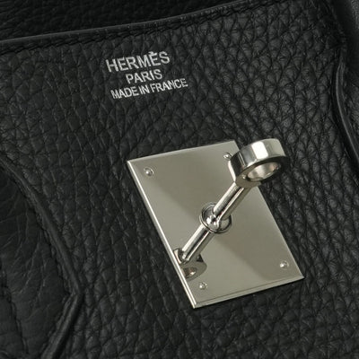 HERMES 爱马仕 Birkin 35 Birkin 35 Bag 托特包 Taurillon Clemence Noir 黑色 黑银五金 手提包