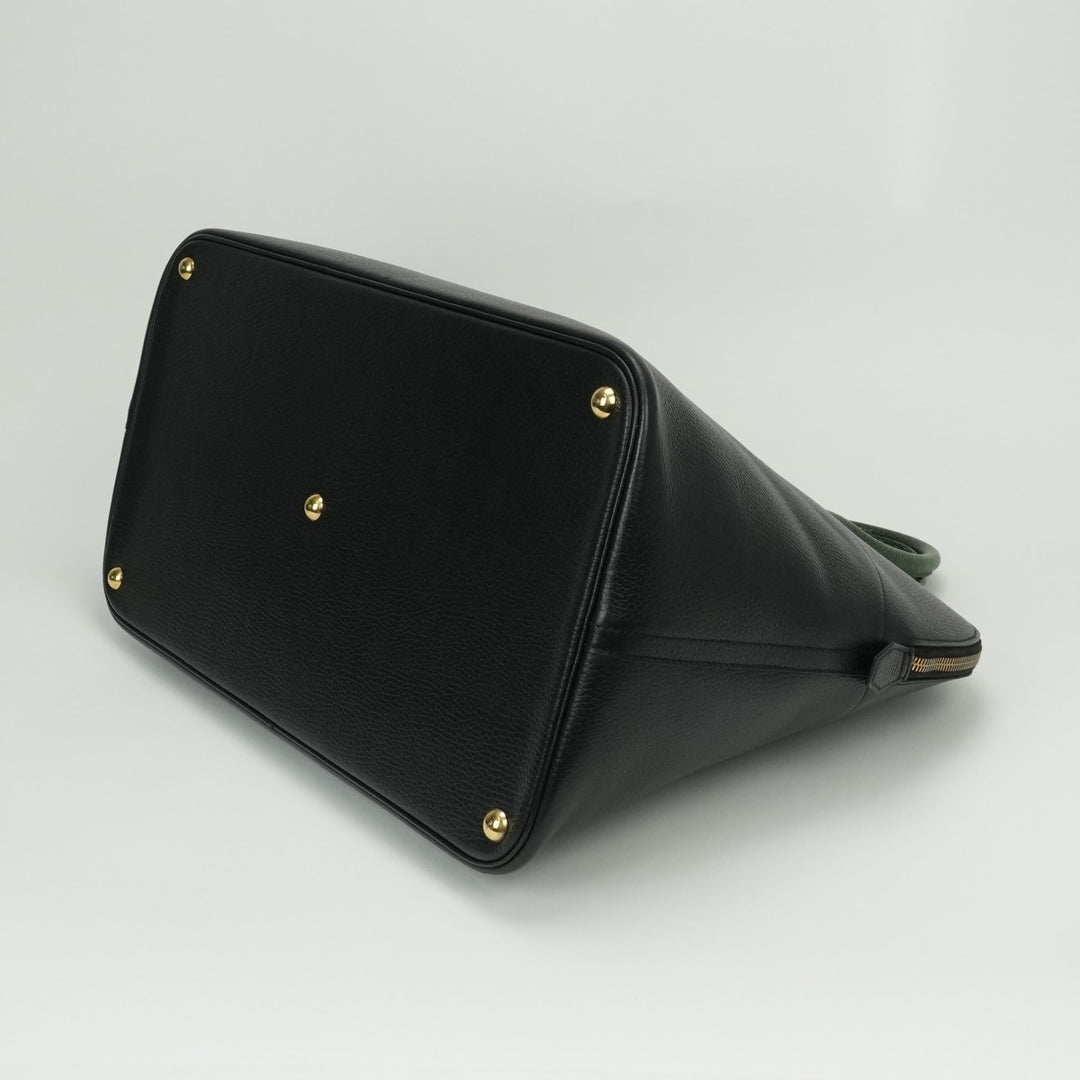 エルメス ボリード45 アルデンヌ リザード ブラック グリーン