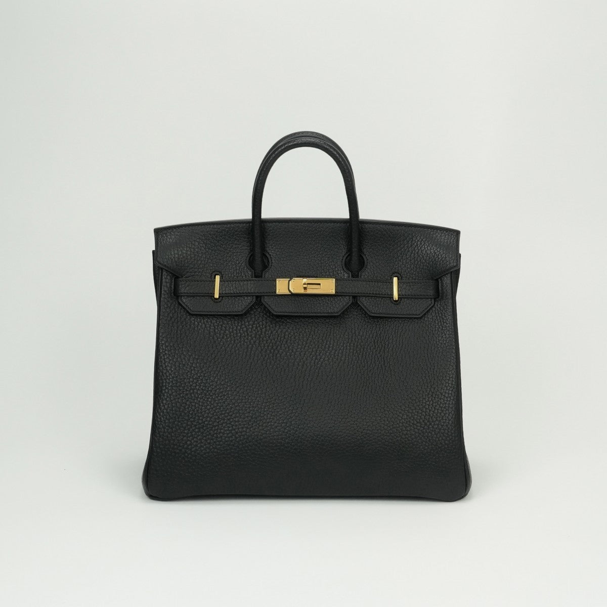 HERMES HERMES Haut a courroies 32 Haut a courroies 32 Bag, tote bag, fjord, noir, black, gold fittings
