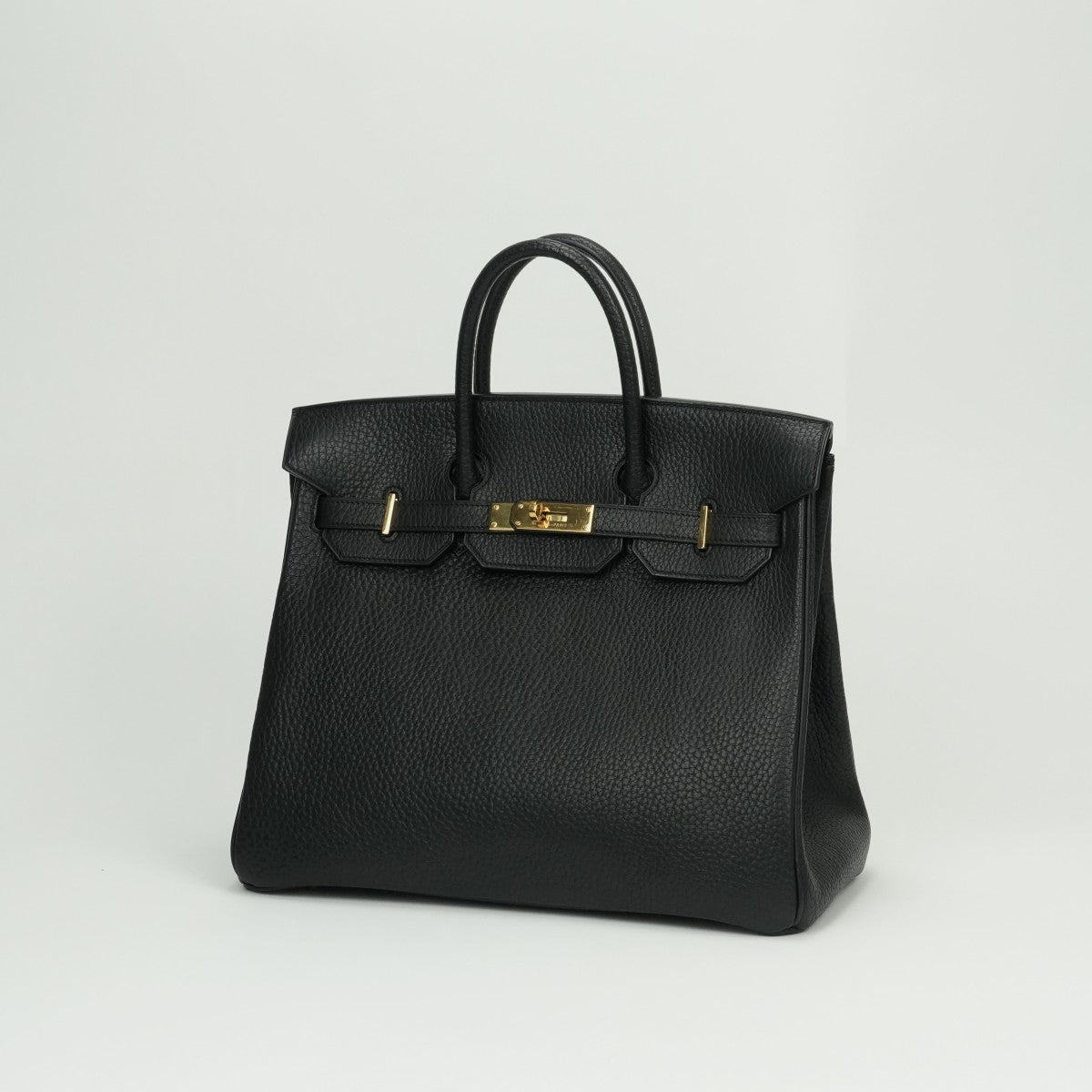 HERMES HERMES Haut a courroies 32 Haut a courroies 32 Bag, tote bag, fjord, noir, black, gold fittings