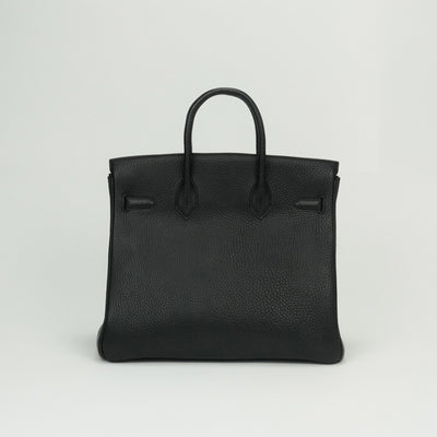 HERMES HERMES Haut a courroies 32 Haut a courroies 32 Bag, tote bag, fjord, noir, black, gold fittings