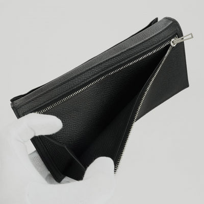 エルメス HERMES ベアンスフレタッチ ベアン スフレ タッチ 財布 長財布 ロングウォレット エプソン アリゲーター クロコダイル ノワール noir ブラック Black 黒 シルバー金具 ヴォーエプソン