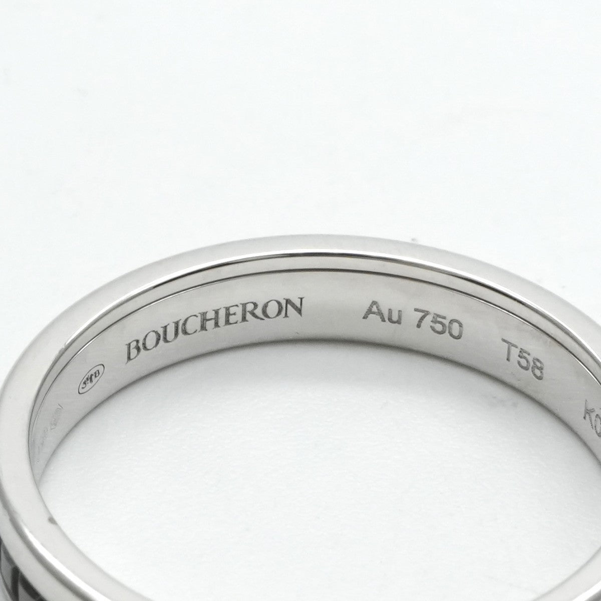 BOUCHERON Boucheron 소 검은 고리 반 소 검은 색 Quatre ring Quatre Black Edition Ring 750wg Silver Black White Gold
