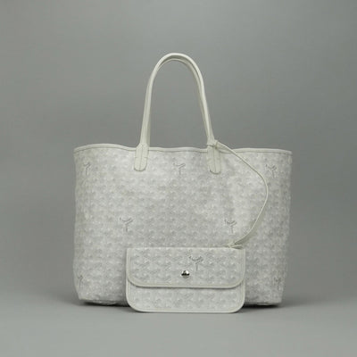 GOYARD Saint Louis PM Saint Louis PM Bag Tote Bag PVCx Leather White White Silver Hardware GOYARD Saint Louis Tote Bag