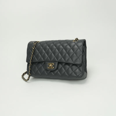 CHANEL CHANEL Matelasse 25 Double flap W flap Double chain W chain Bag Shoulder Bag Lambskin Gray Gold Hardware Chain Shoulder Bag Coco Mark Turnlock