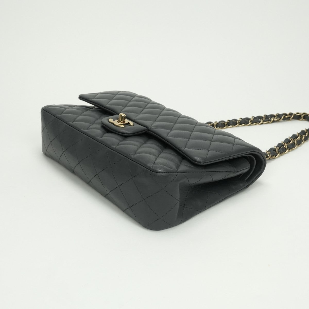 CHANEL CHANEL Matelasse 25 Double flap W flap Double chain W chain Bag Shoulder Bag Lambskin Gray Gold Hardware Chain Shoulder Bag Coco Mark Turnlock