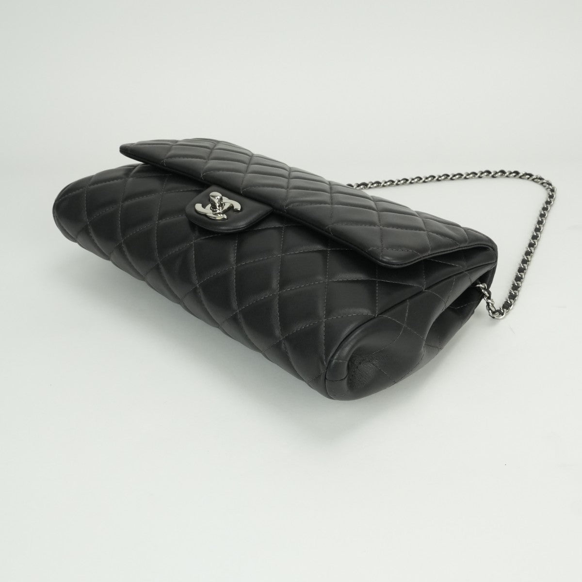CHANEL CHANEL Matelass? Bag Shoulder Bag Lambskin Gray Silver Fittings Coco Mark Turn LockDouble flapW flapDouble chain W chainChain shoulder bag