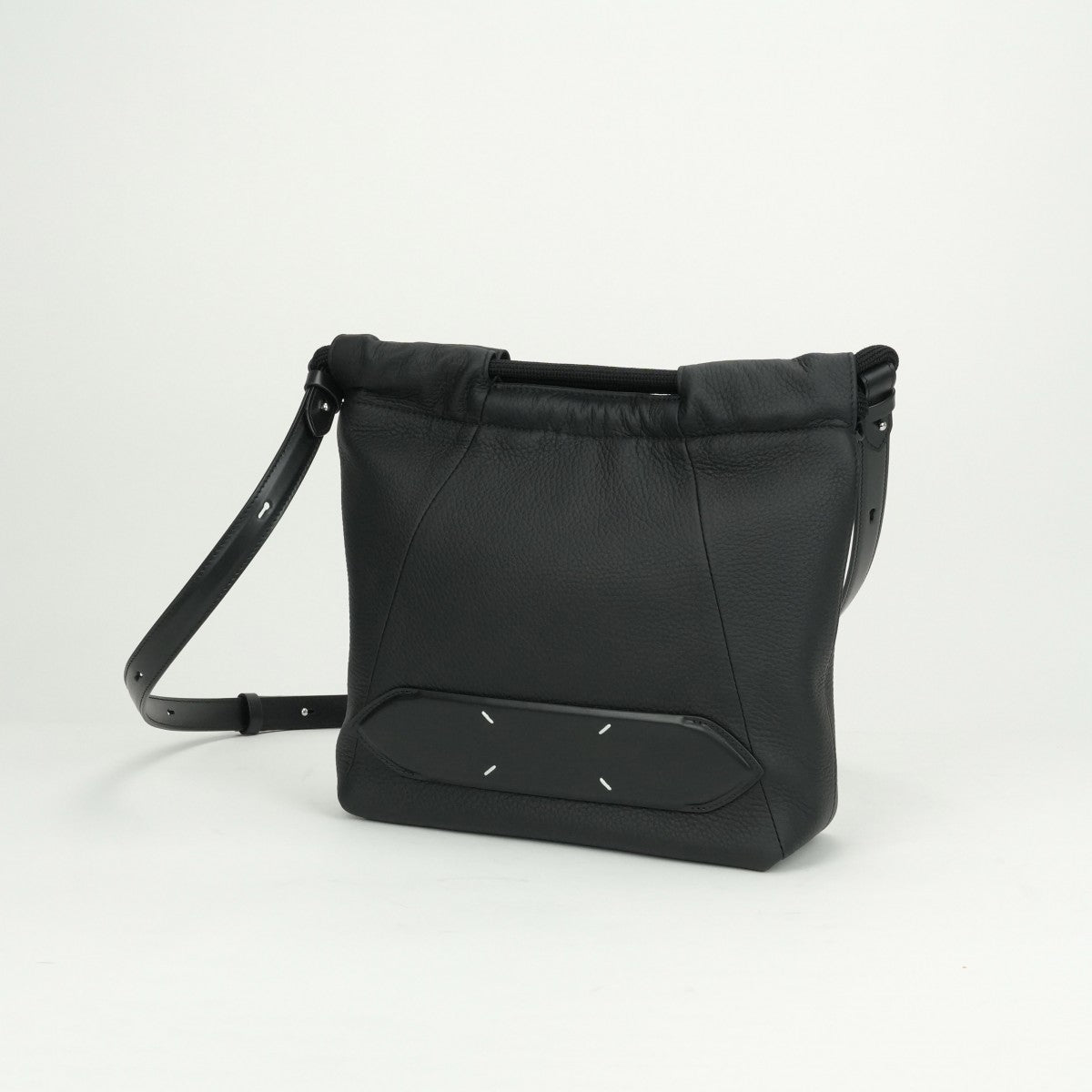 MAISON MARGIELA Maison Margiela 5AC 4-stitched small DrawstringRing bag, bag, shoulder bag, leather, black, silver fittings, handbag, 2way