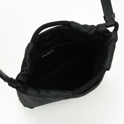 MAISON MARGIELA Maison Margiela 5AC 4-stitched small DrawstringRing bag, bag, shoulder bag, leather, black, silver fittings, handbag, 2way