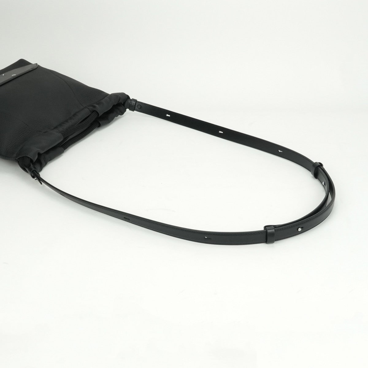 MAISON MARGIELA Maison Margiela 5AC 4-stitched small DrawstringRing bag, bag, shoulder bag, leather, black, silver fittings, handbag, 2way