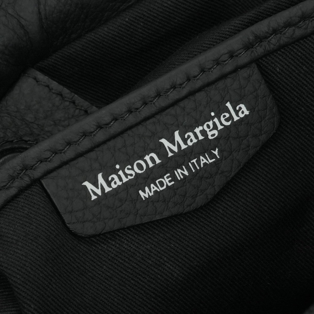 MAISON MARGIELA Maison Margiela 5AC 4-stitched small DrawstringRing bag, bag, shoulder bag, leather, black, silver fittings, handbag, 2way