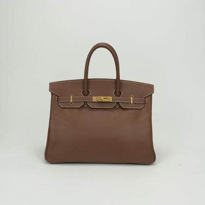 エルメス HERMES バーキン35 バーキン 35 バッグ トートバッグ リセ タバックキャメル系 ブラウン Brown 茶 ゴールド金具 ハンドバッグ