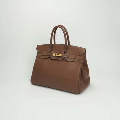 エルメス HERMES バーキン35 バーキン 35 バッグ トートバッグ リセ タバックキャメル系 ブラウン Brown 茶 ゴールド金具 ハンドバッグ