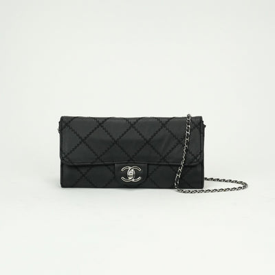 CHANEL 샤넬 Ultra stitch 가방 숄더백 램스 피부 검은 색 실버 하드웨어 CHANEL　Ultra stitch램스킨 체인 지갑