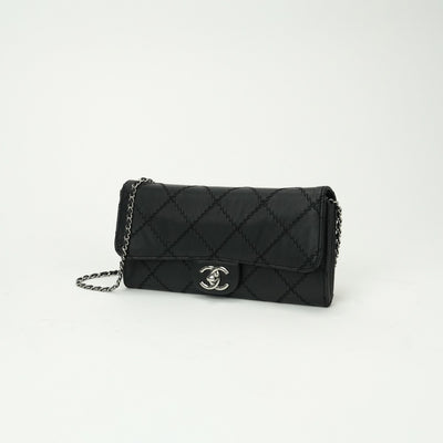 CHANEL 샤넬 Ultra stitch 가방 숄더백 램스 피부 검은 색 실버 하드웨어 CHANEL　Ultra stitch램스킨 체인 지갑