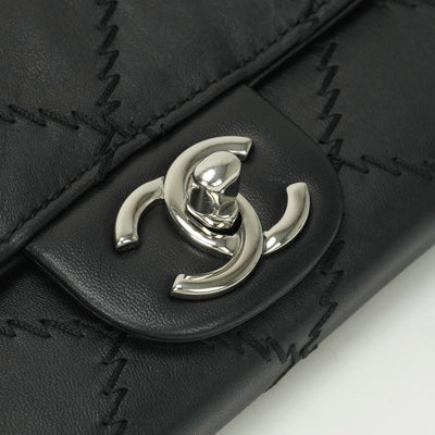 CHANEL 샤넬 Ultra stitch 가방 숄더백 램스 피부 검은 색 실버 하드웨어 CHANEL　Ultra stitch램스킨 체인 지갑