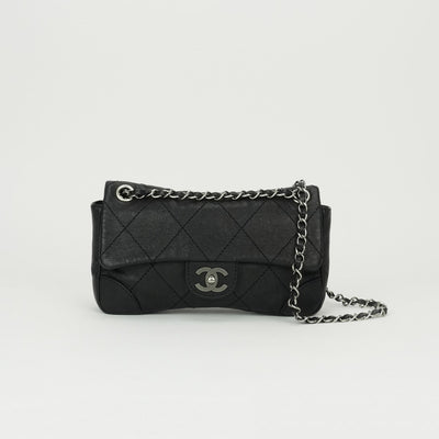 CHANEL CHANEL Wild Stitch Bag Shoulder Bag Caviar Skin Black Black Silver Hardware CHANEL Wild Stitch Caviar Skin