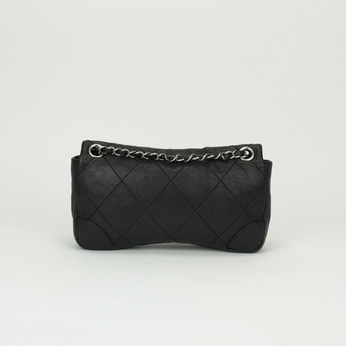 CHANEL CHANEL Wild Stitch Bag Shoulder Bag Caviar Skin Black Black Silver Hardware CHANEL Wild Stitch Caviar Skin