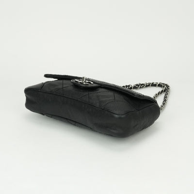 CHANEL CHANEL Wild Stitch Bag Shoulder Bag Caviar Skin Black Black Silver Hardware CHANEL Wild Stitch Caviar Skin