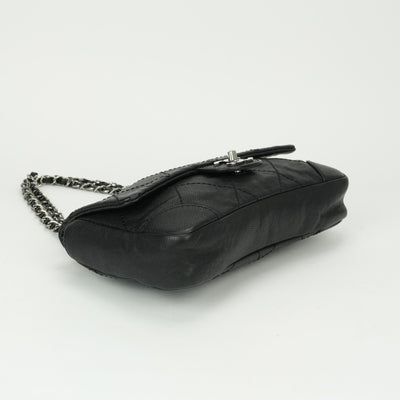 CHANEL CHANEL Wild Stitch Bag Shoulder Bag Caviar Skin Black Black Silver Hardware CHANEL Wild Stitch Caviar Skin