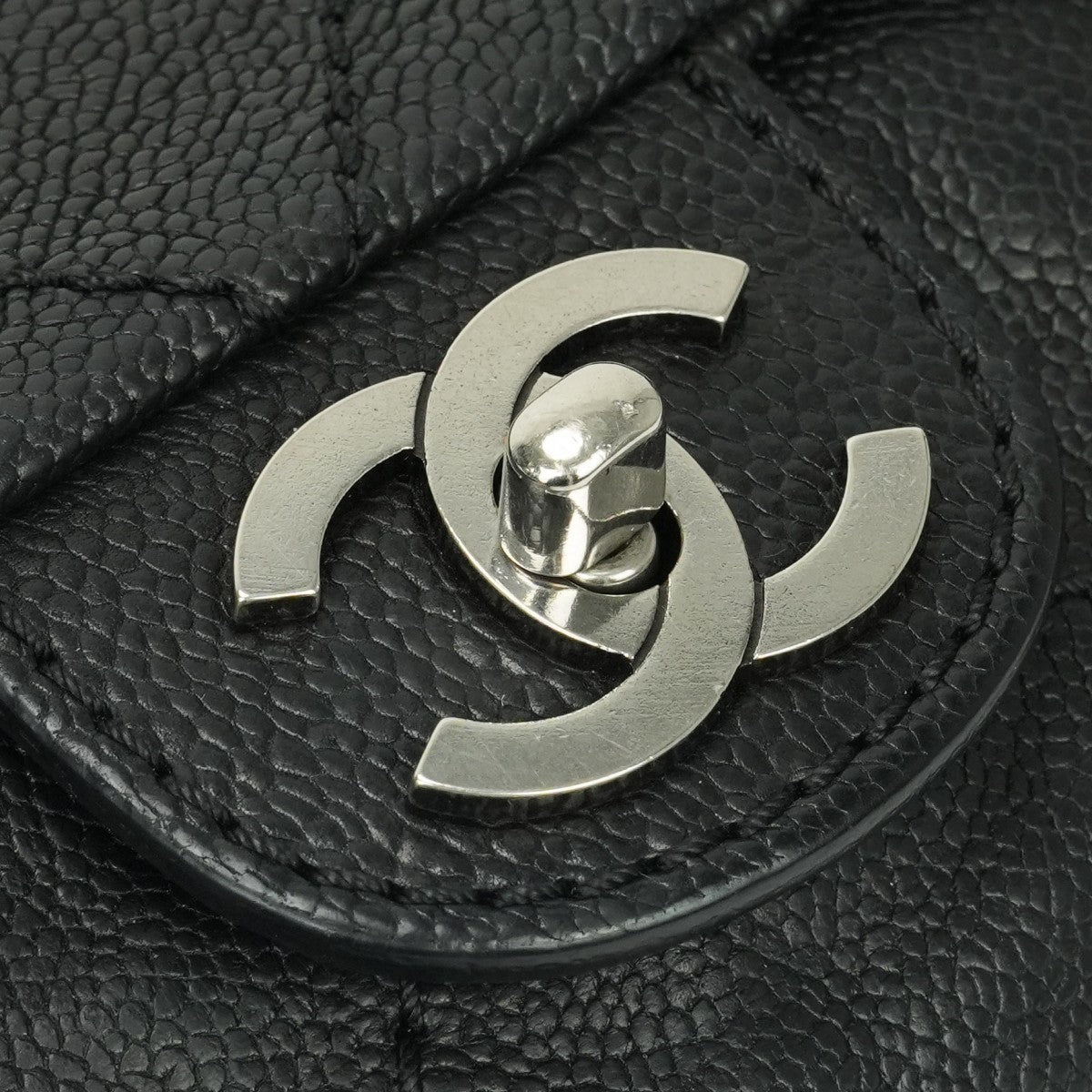 CHANEL CHANEL Wild Stitch Bag Shoulder Bag Caviar Skin Black Black Silver Hardware CHANEL Wild Stitch Caviar Skin