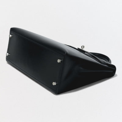 HERMES 헤르메스 Kelly 32 Kelly 32 가방 토트백 숄더백 박스 송아지 느와르 블랙 블랙 실버 하드웨어 핸드백 2Way 외부 봉제 V자형 하드웨어