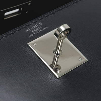 HERMES 헤르메스 Kelly 32 Kelly 32 가방 토트백 숄더백 박스 송아지 느와르 블랙 블랙 실버 하드웨어 핸드백 2Way 외부 봉제 V자형 하드웨어