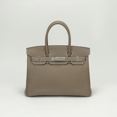 HERMES HERMES Birkin 30 Birkin 30 Bag Tote Bag Togo Etoupe Gray Silver Hardware