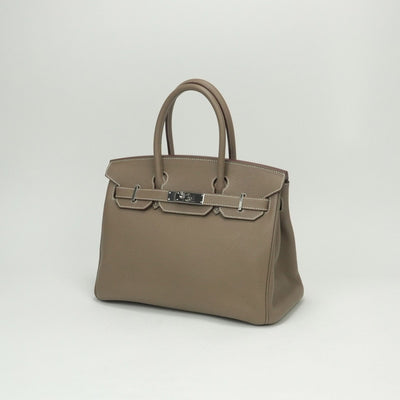 HERMES HERMES Birkin 30 Birkin 30 Bag Tote Bag Togo Etoupe Gray Silver Hardware