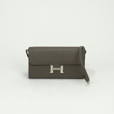 エルメス HERMES コンスタンスロングトゥーゴー コンスタンスロング トゥーゴー 財布 長財布 ロングウォレット エプソン エタン Etain グレー Gray シルバー金具 ヴォーエプソン