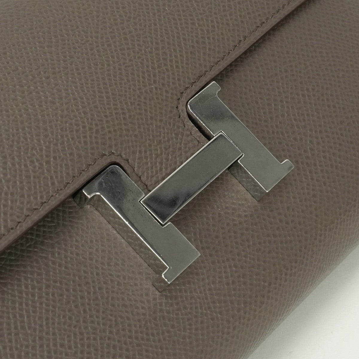 エルメス HERMES コンスタンスロングトゥーゴー コンスタンスロング トゥーゴー 財布 長財布 ロングウォレット エプソン エタン Etain グレー Gray シルバー金具 ヴォーエプソン