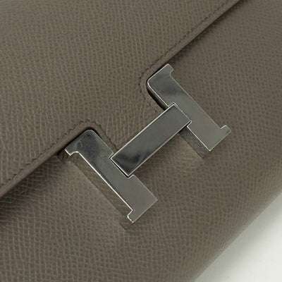 エルメス HERMES コンスタンスロングトゥーゴー コンスタンスロング トゥーゴー 財布 長財布 ロングウォレット エプソン エタン Etain グレー Gray シルバー金具 ヴォーエプソン