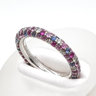 Ponte Vecchio ETERNINA Ring K18WG Silver Pink Blue White Gold Diamond