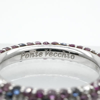 Ponte Vecchio ETERNINA Ring K18WG Silver Pink Blue White Gold Diamond