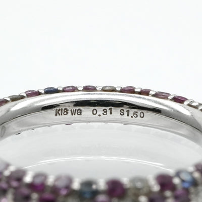 Ponte Vecchio ETERNINA Ring K18WG Silver Pink Blue White Gold Diamond
