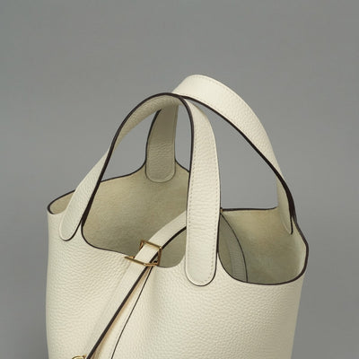 エルメス HERMES ピコタンロックPM ピコタンロック PM ピコタンPM ピコタンロック18 バッグ トートバッグ トリヨンクレマンス ナタ Nata ホワイト アイボリー 白 ゴールド金具