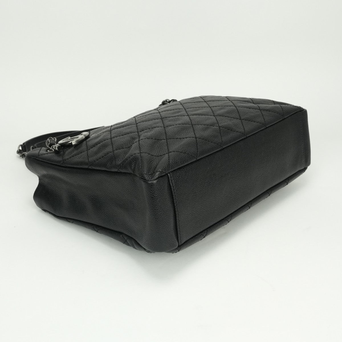CHANEL 샤넬 Matelass? 가방, 토트 백, 캐비어 스킨, 검은 색, 검은 색, 실버 피팅, 코코 마크, 체인 숄더 백