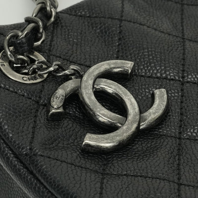 CHANEL 샤넬 Matelass? 가방, 토트 백, 캐비어 스킨, 검은 색, 검은 색, 실버 피팅, 코코 마크, 체인 숄더 백