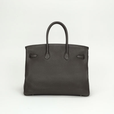 HERMES HERMES Birkin 35 Birkin 35 Bag Tote Bag Ebene Brown Brown Silver Hardware BirkinTote bag Togo
