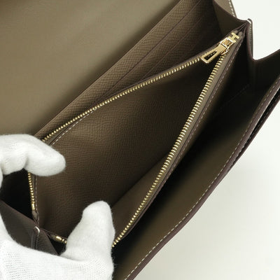 エルメス HERMES コンスタンスロングトゥーゴー コンスタンスロング トゥーゴー 財布 長財布 ロングウォレット エプソン エトゥープ グレー ゴールド金具 ヴォーエプソン