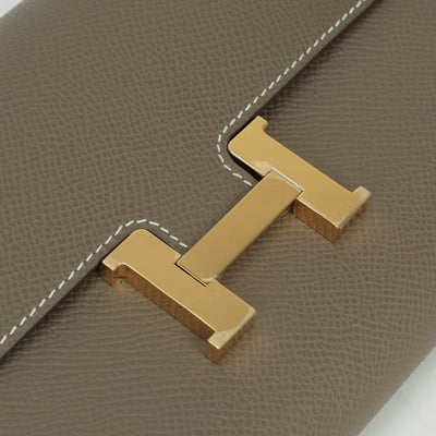 エルメス HERMES コンスタンスロングトゥーゴー コンスタンスロング トゥーゴー 財布 長財布 ロングウォレット エプソン エトゥープ グレー ゴールド金具 ヴォーエプソン
