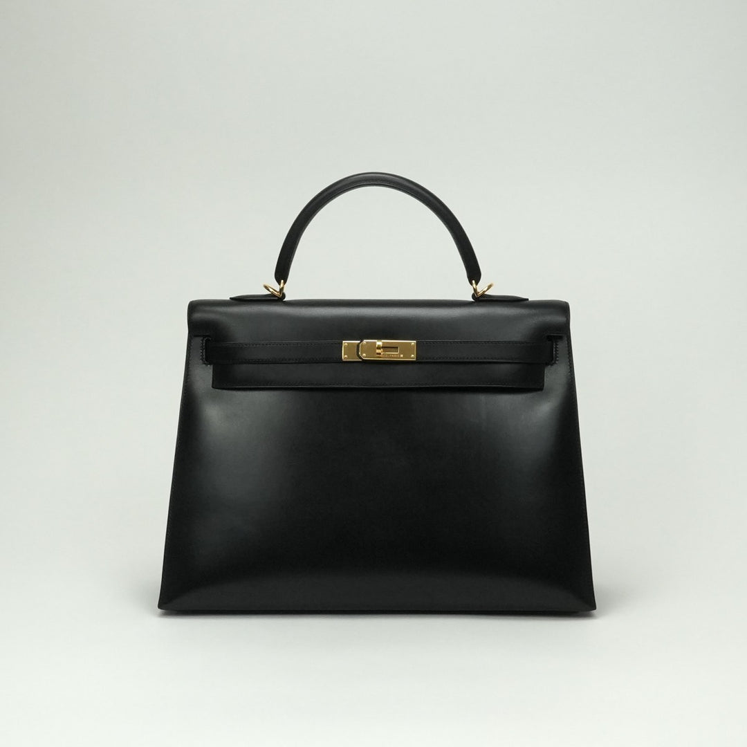 【HERMESエルメス】ケリー35★シェーブル★ブラウン系★2way★ハンドバッグ★ショルダーバッグ★□F 中古 美品メンテナンス保証付HERMES／エルメス