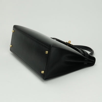 エルメス HERMES ケリー35 ケリー 35 バッグ トートバッグ ショルダーバッグ ボックスカーフ ノワール Noir ブラック Black 黒 ゴールド金具 ハンドバッグ 外縫い V字金具 2WAYバッグ