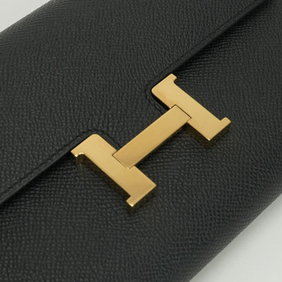 エルメス HERMES コンスタンストゥーゴー コンスタンス トゥーゴー 財布 長財布 ロングウォレット エプソン ノワール noir ブラック black 黒 ゴールド金具 ヴォーエプソン